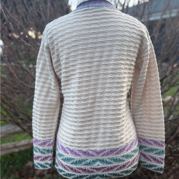 Vintage Teacher Soft Wool Blend Patterned Cardigan | Small–Medium - Picture 8 of 12